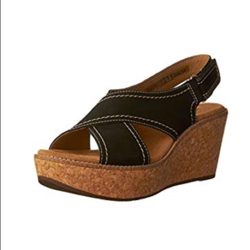 Clark’s wedge sandal. Nubuck